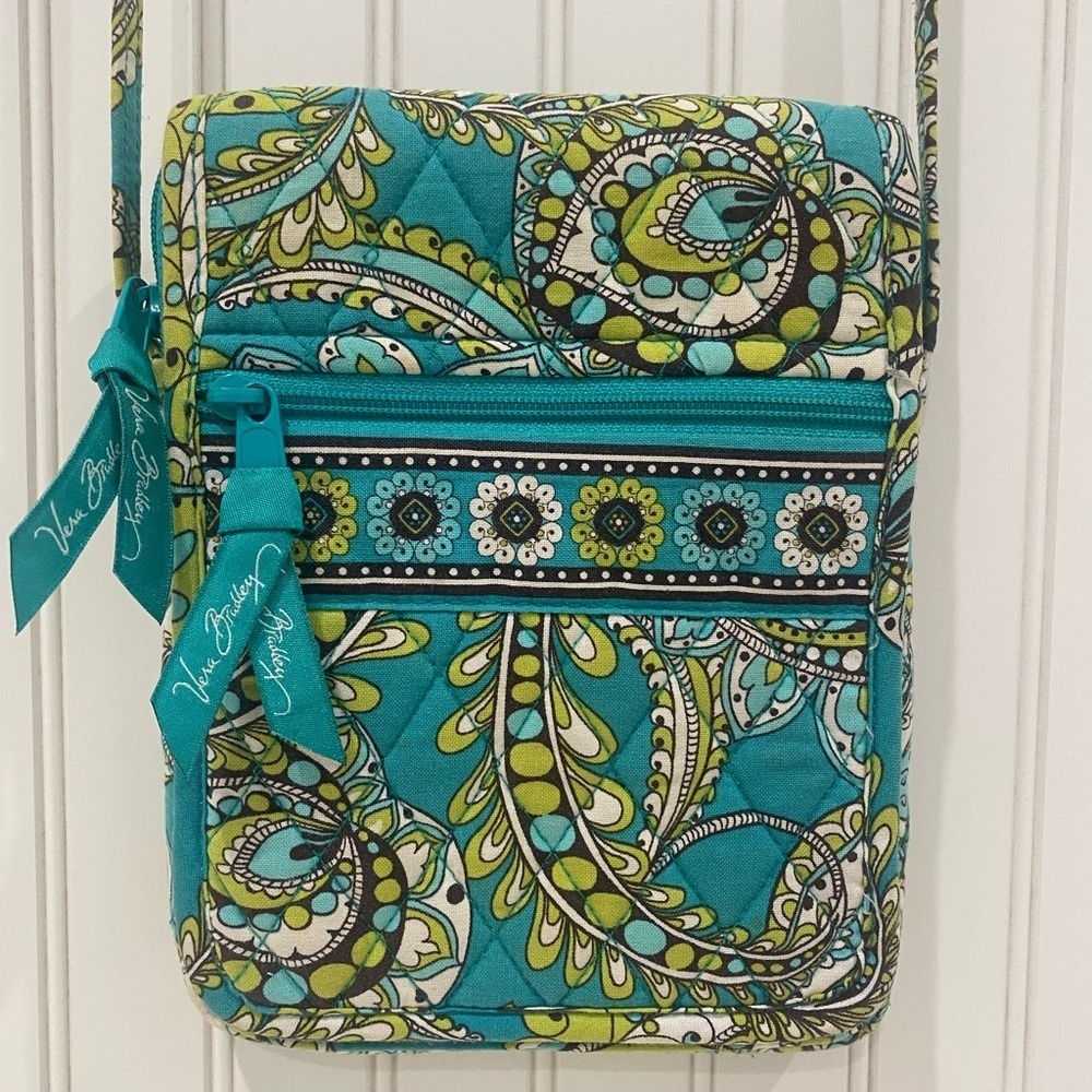 Vera Bradley Peacock Hipster Crossbody Blue Green‎ Small